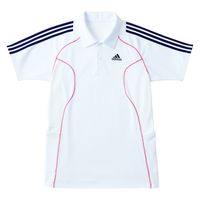 KAZEN（カゼン） adidas（アディダス） ポロシャツ SCS731  ホワイト×ネイビー L 介護ユニフォーム（直送品）