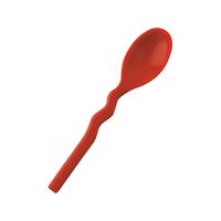 岡部洋食器製作所 口あたりやさしいスプーン (ウェービー・深型) レッド KU-21RE 1個 7-2661-05（直送品）