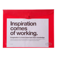 ビニールブリーフケース　横型　A4　レッド　赤　クリアケース　デルフォニックス