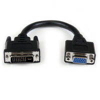 Startech.com 20cm DVI - VGA変換ケーブル　オス/メス　ブラック DVIVGAMF8IN 1個
