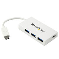 USBハブ Type-C接続 USB-C×1 USB-A×4　ホワイト　HB30C3A1CFBW　1個　StarTech.com（直送品）