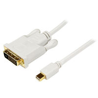 1.8m Mini DP - DVI変換ケーブル　ホワイト　MDP2DVIMM6W　1個　StarTech.com（直送品）