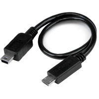 USB OTGケーブル 20cm マイクロ - ミニ変換　UMUSBOTG8IN　1個　StarTech.com（直送品）