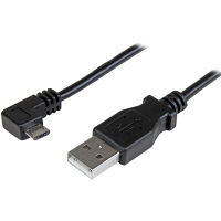 L型右向きMicro-USBスマホ充電ケーブル　0.5m　USBAUB50CMRA　1個　StarTech.com（直送品）