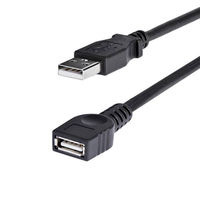 Startech.com 1.8m ブラック USB 2.0延長ケーブル USBEXTAA6BK 1個