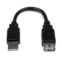 Startech.com 15cm USB2.0延長アダプタケーブル　オス/メス USBEXTAA6IN 1個