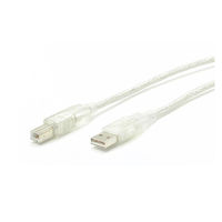 USB 2.0クリアケーブル　3m　A - B　オス/オス　USBFAB10T　1個　StarTech.com（直送品）