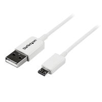 2m ホワイトmicro USB2.0ケーブル　オス/オス　USBPAUB2MW　1個　StarTech.com（直送品）