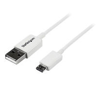 50cm ホワイトmicroUSB2.0ケーブル　オス/オス　USBPAUB50CMW　1個　StarTech.com（直送品）