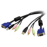 1.8m USB/VGA一体型KVMケーブル　オーディオ対応　USBVGA4N1A6　1個　StarTech.com（直送品）