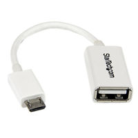Startech.com 12cm Micro USB OTG変換アダプタ ホワイト マイク UUSBOTGW 1個