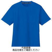 コーコス信岡 吸汗速乾 半袖Tシャツ(ポケットあり) ブルー L AS-657-6-L 1セット(5枚)（直送品）