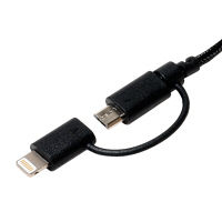 ミヨシ 高耐久2WayケーブルmicroUSB/ライトニング2m SLC-MT20/BK 1本