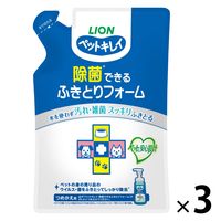 除菌できる ふきとりフォーム ペットキレイ 犬猫用 つめかえ用 国産 200ml 3個 ライオンペット
