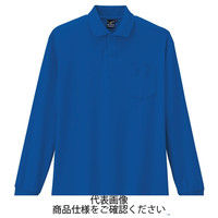 コーコス信岡 制電・防透・消臭 長袖ポロシャツ ブルー M AS-258-6-M 1セット(5枚)（直送品）