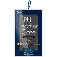 ナカバヤシ iPhone 7用 PUレザーケース ハードケース付 ブラック SMC-IP1602BK 1個（直送品）