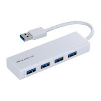 ナカバヤシ USBハブ（USB HUB） 4ポートUSB3.0 ハブ ホワイト バスパワー 10cm UH-3034W 1個（直送品）