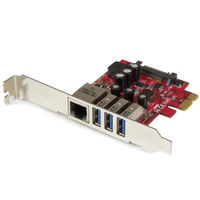 3ポートUSB 3.0/ 1ポートGbE増設PCIeカード　PEXUSB3S3GE　1個　StarTech.com（直送品）