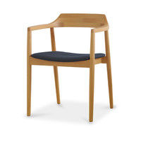 【車上渡し】関家具 ダイニングチェア セスナII ビーチNA/座BL ナチュラル/座ブルー 1脚（直送品）