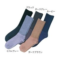 神戸生絲 ふくらはぎ楽らくすべり止めソックス 紳士 春夏用 ブラック 7-1631-01 1足（直送品）