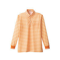 ボンマックス チェックプリントポロシャツ長袖 オレンジ L FB4536U-13-L（直送品）
