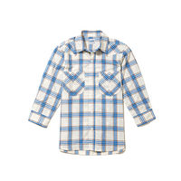 ボンマックス Leeメンズウエスタンチェック七分袖シャツ ブルー L LCS46007-7-L（直送品）