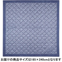 萩原 涼感プリントキルトラグ フレット ブルー 約185×240cm 1枚（直送品）