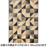 萩原 ベルギー製モケットラグ プレリ 約195×195cm