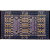萩原 国産い草玄関マット（裏貼り） オリエンタル ブルー 約60×90cm 1枚（直送品）