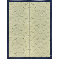 萩原 国産い草センターラグ 備中 BL ブルー 約191×250cm 1枚（直送品）