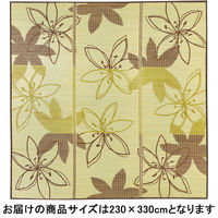 萩原 い草センターラグ（裏貼り） フェアリー ブラウン 約230×330cm 1枚（直送品）