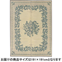 萩原 い草センターラグ（裏貼り） シンフォニー ブルー 約191×191cm 1枚（直送品）