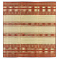 萩原 国産い草コンパクトラグ 天領（てんりょう） ブラウン 約180×180cm 1枚（直送品）