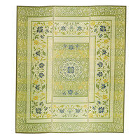 萩原 国産い草コンパクトラグ 花園（はなぞの） GN グリーン 約210×250cm 1枚（直送品）