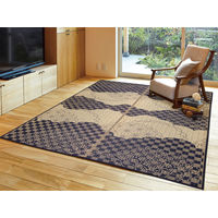 萩原 い草センターラグ（裏貼り） WATSUMUGI BK ブラック 約176×220cm 1枚（直送品）