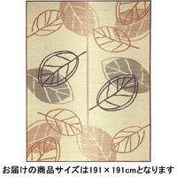 萩原 い草センターラグ（裏貼り） モコック ブラウン 約191×191cm 1枚（直送品）