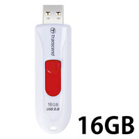 トランセンド 16GB， USB2.0， White TS16GJF590W 1 USB2.0 スライド式 1個