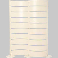 スマイル ウッドスクリーン 2連カーブタイプ 幅1125×奥行250×高さ1610mm アイボリー 1台（取寄品）