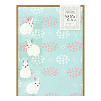 レターセット うさぎ柄 1セット（便箋12枚+封筒4枚+シール入） 86397006 MIDORI/デザインフィル