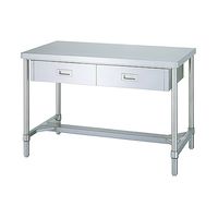 シンコー ステンレス作業台引出付 (SUS304・H枠仕様) 600×600×800 WDHN-6060 1台 61-0009-26（直送品）