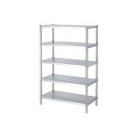 シンコー ステンレスラック (SUS304・ベタ棚5段仕様) 738×438×1800 RBN5-7545 1式(1個)（直送品）