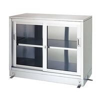 シンコー 保管庫 (SUS430・一段式・ガラス扉仕様) 1500×450×950 LG-15045 1式(1個) 61-0013-07（直送品）