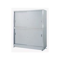 シンコー 保管庫 (SUS430・二段式・上下ステンレス扉仕様) 1800×450×1750 V-18045 1式(1個)（直送品）