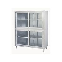 シンコー 保管庫アジャスト付 (SUS430・二段式・上下ガラス扉仕様) 1800×600×1750 VAGG-18060 1式(1個)（直送品）