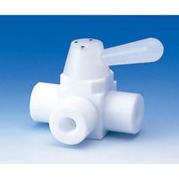 フロン工業 PTFE3方ボールバルブ Rp1/2 オリフィス 10φ F-2002-03 1個 61-4378-38（直送品）