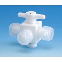フロン工業 オールPTFE3方バルブ 8φ(接続型) F-2010-02 1個 61-4378-74（直送品）