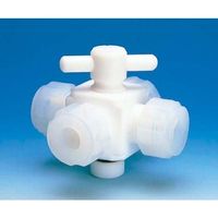 フロン工業 オールPTFE4方バルブ 8φ(接続型) F-2012-02 1個 61-4378-81（直送品）