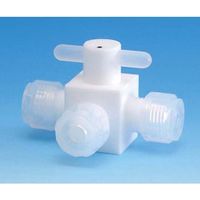 フロン工業 PTFE3方バルブ圧入型 12φ F-2018-04 1個 61-4379-09（直送品）