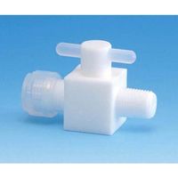 フロン工業 PTFEオス2方バルブ圧入型 10φ×R3/8 F-2020-04 1個 61-4379-17（直送品）