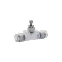 日本ピスコ スロットルバルブPP 小型ユニオンストレートタイプ φ6.35 PJNMU1/4 1個 61-7665-02（直送品）